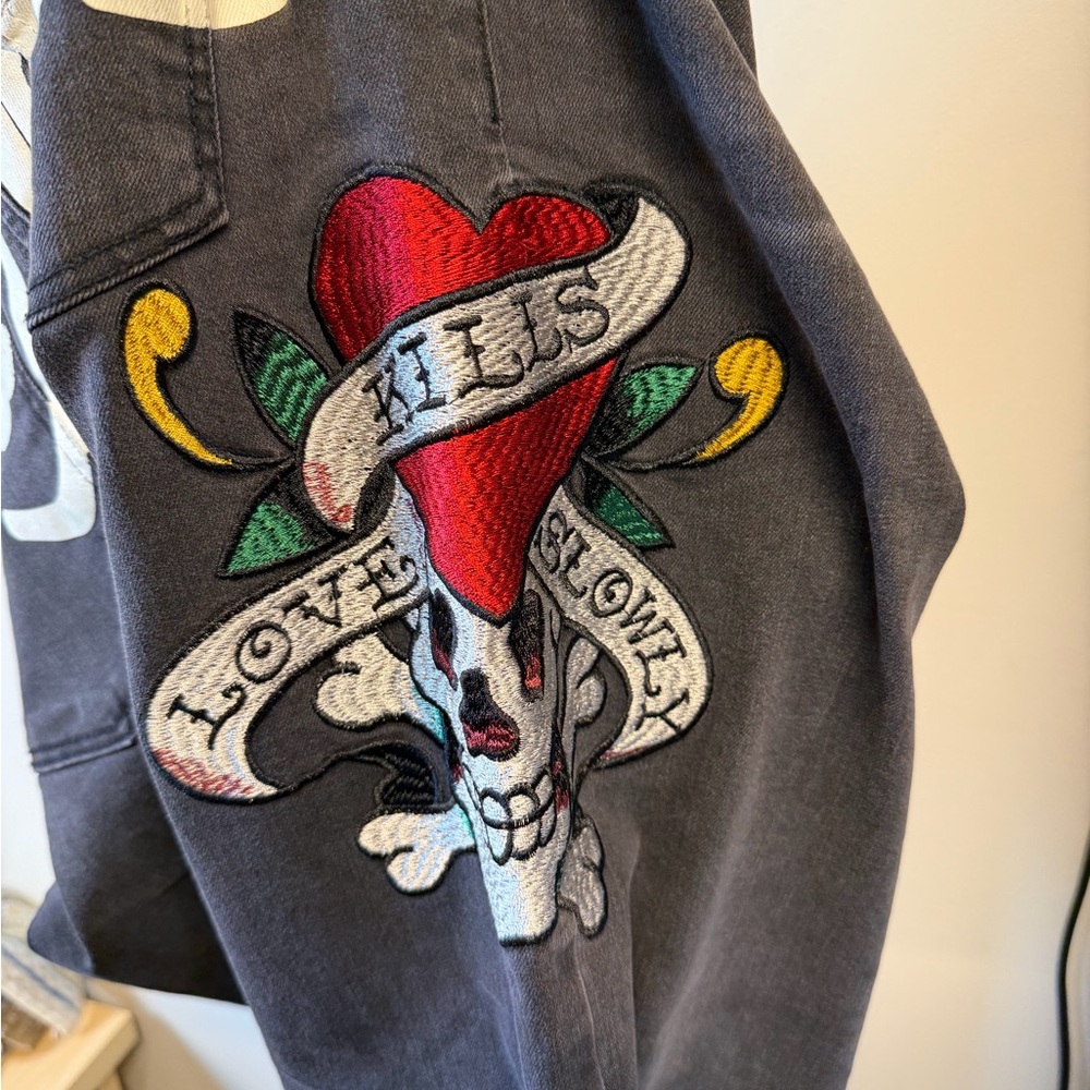 Ed Hardy embroidered jeans - Picture 2 of 4